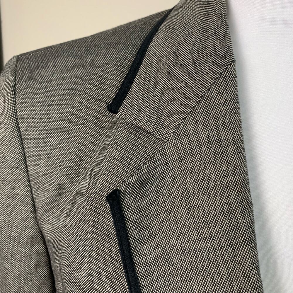 Kasper Size 10 Women's Blazer Jacket Gray with Black Trim Career Work - Picture 8 of 13